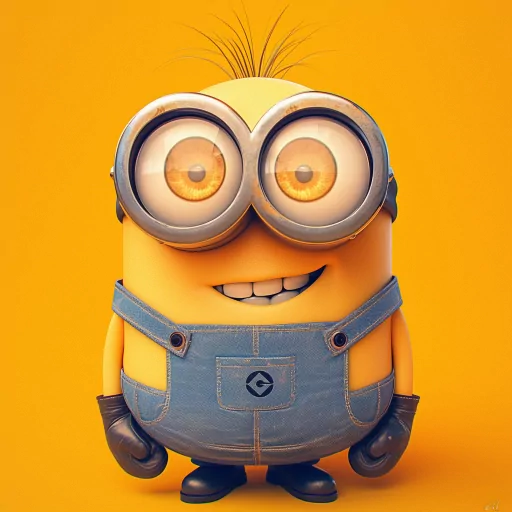 Minion avatar with a cheerful smile against a yellow background for a profile photo.