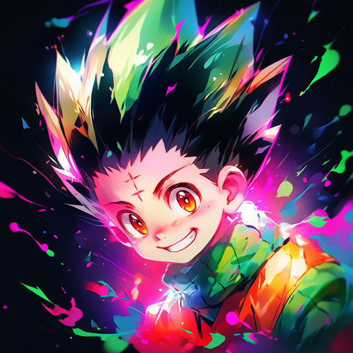 Gon from Hunter x Hunter with a joyful smile.