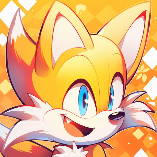Tails in vibrant pop art style.
