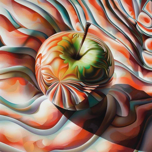 Abstract artistic apple profile picture with vibrant swirl patterns.