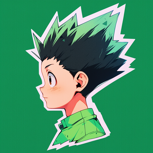 A stylized Hunter x Hunter profile picture featuring Gon.