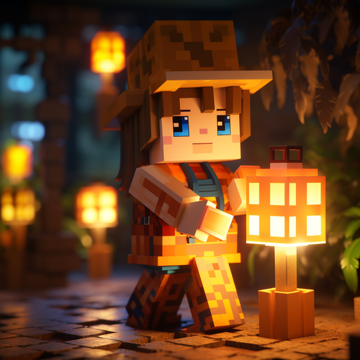 Minecraft character with vibrant colors and high definition details.