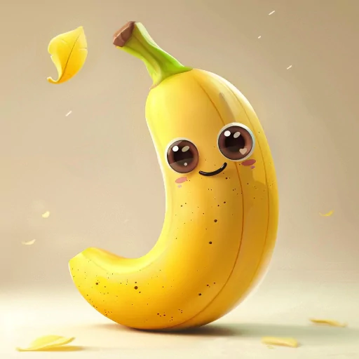 Cute cartoon banana profile picture with smiling face, perfect for a fun and quirky social media avatar.