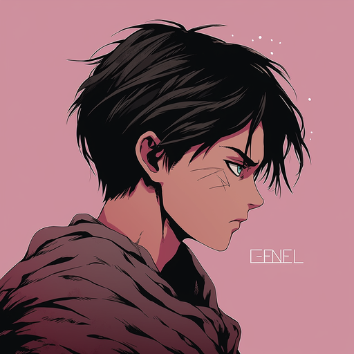 Eren Yeager in Japanese lo-fi style, featuring similar color shades.