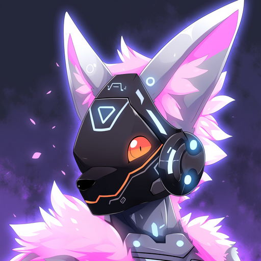 Digital artwork depicting a protogen character with vibrant colors and a futuristic aesthetic.