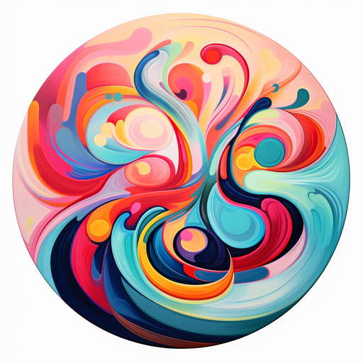 Abstract colorful circular profile picture (pfp).