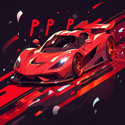 Red hypercar in motion.