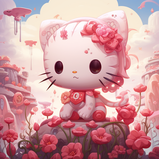 Hello Kitty profile picture in a colorful and playful style.