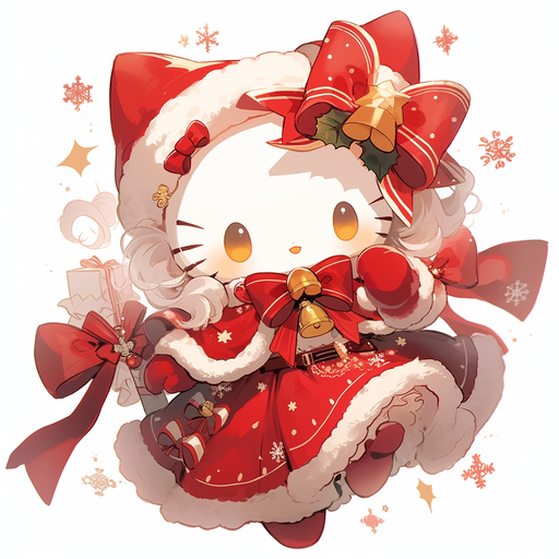 Hello Kitty in a Christmas costume
