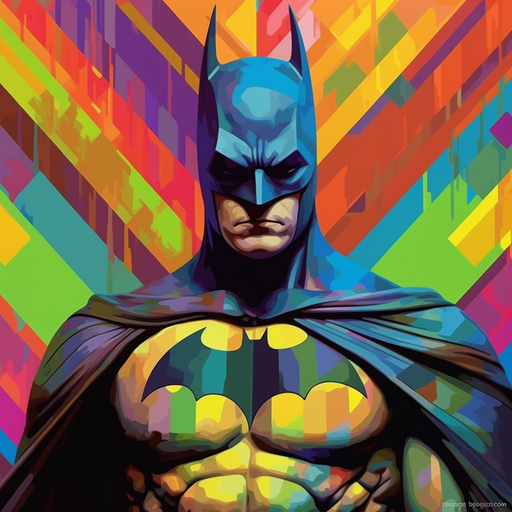 Tetradic colors depict a striking Batman profile picture.