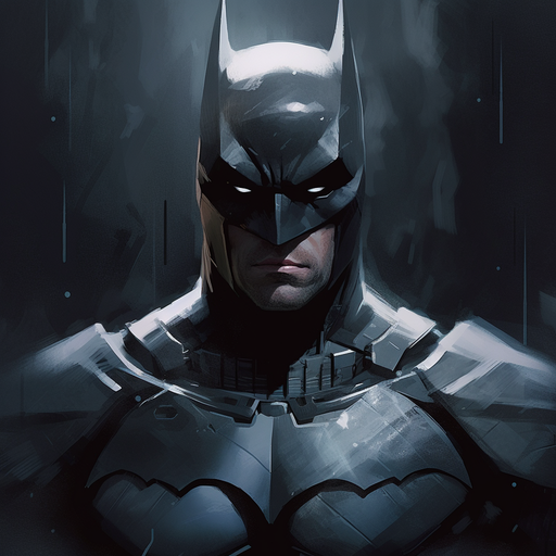 Batman logo against a dark background.