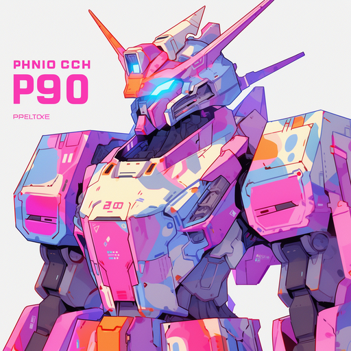 Cover art of a 1990s manga-inspired anime character with a colorful mecha suit.