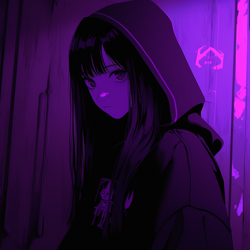 Mysterious and edgy anime-inspired profile picture art.