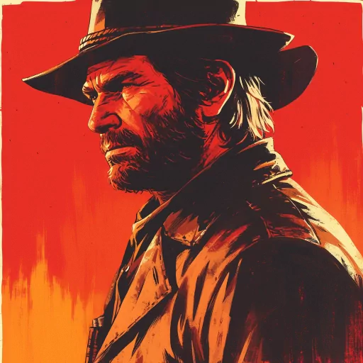 Stylized profile picture of a grizzled man with a hat, featuring vibrant red and orange hues reminiscent of a Wild West theme.