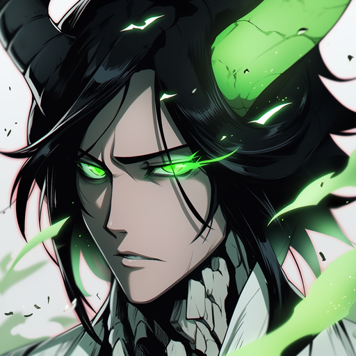 Ulquiorra Cifer, a character from the Bleach anime, wearing a serious expression.