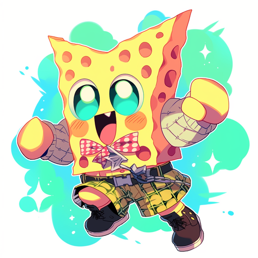 Chibi-style SpongeBob SquarePants character in a profile picture (PFP).
