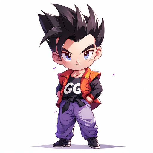Chibi-style depiction of Gohan, a character from the anime series.