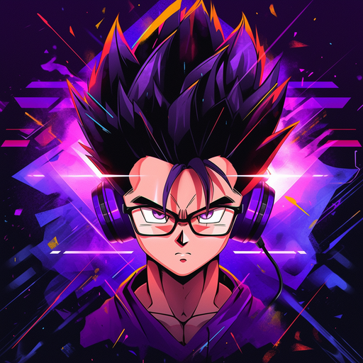 Gohan with vibrant, maximalist style.