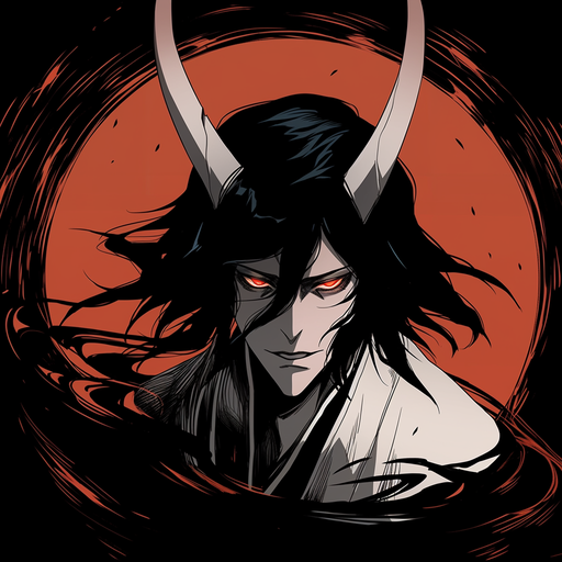 Ulquiorra Cifer with an intense gaze in manga anime style.