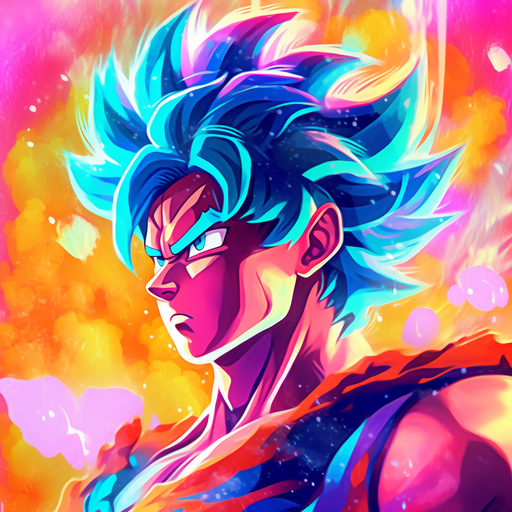 Vibrant pfp featuring Goku in a unique aesthetic style