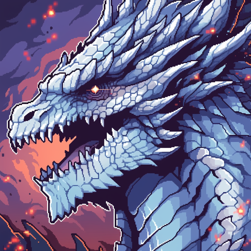 8-bit dragon pixel art profile picture.