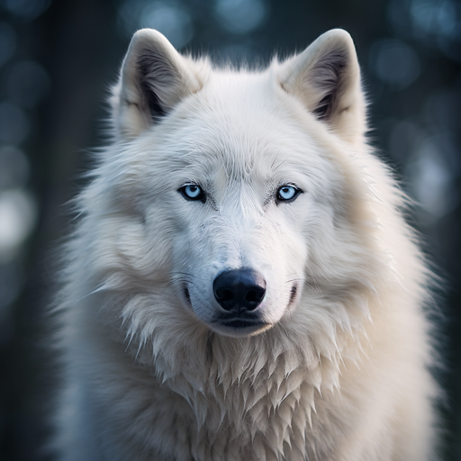 Realistic white wolf profile picture (pfp)
