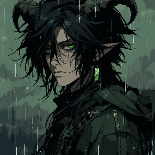 Gothic anime character with grunge style aesthetic.
