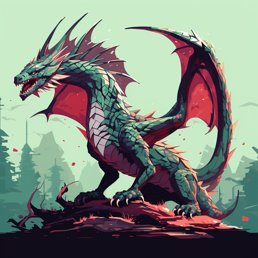 Pixel art wyvern pfp - colorful, magical creature with dragon-like features.