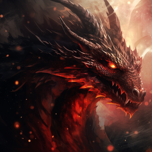 Fiery dragon with scales and sharp talons, inspired by Smaug from The Hobbit.