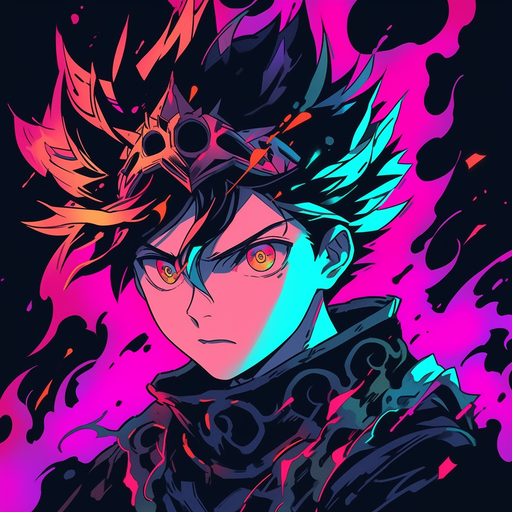 Asta from Black Clover, with vibrant, pop art style and bold colors.