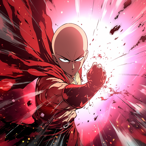 Powerful punch in action by Saitama's animated profile picture.