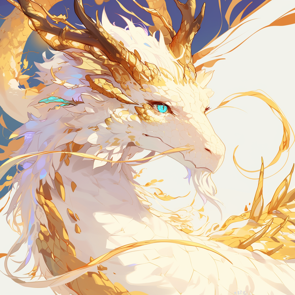 Aesthetic anime dragon profile picture with vibrant colors and intricate details.