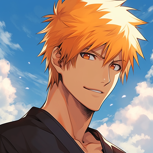 Cute anime character Ichigo from Bleach with a charming facial expression.