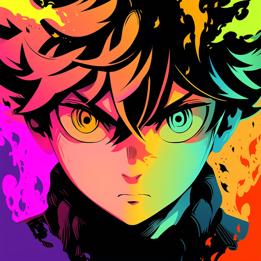 Asta from Black Clover in bold pop art style with vibrant colors.