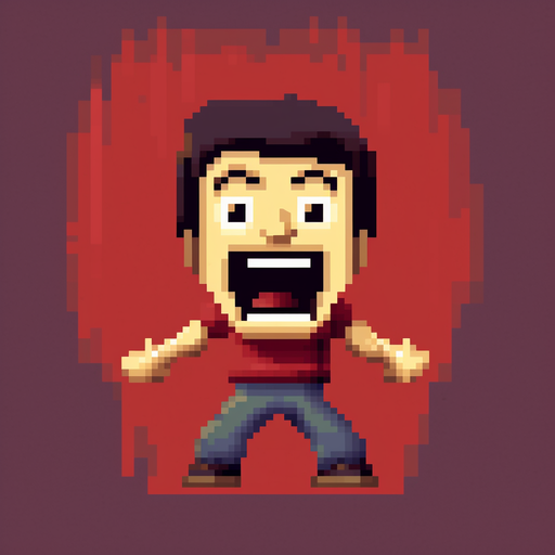 Pixelated artwork of a humorous profile picture (PFP).