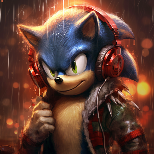 Punk rock inspired Sonic the Hedgehog profile picture.