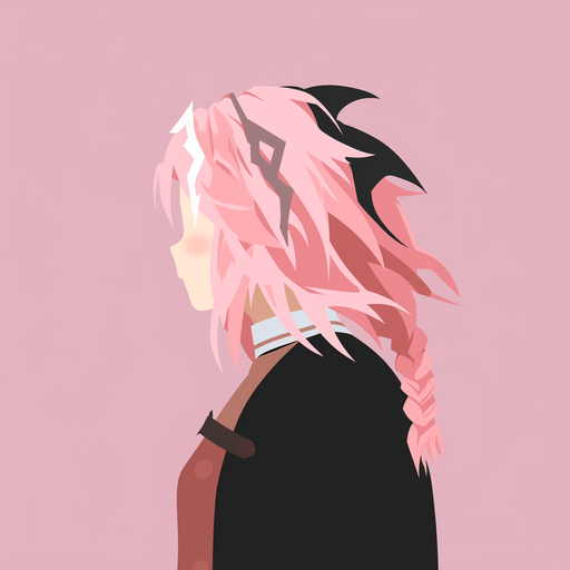 Astolfo pfp in minimalist style with a mix of vibrant colors