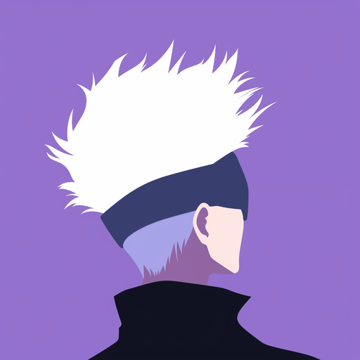 Gojo in minimalist style, inspired by Jujutsu Kaisen anime.