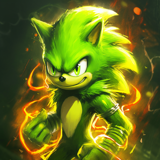 Vibrant green Sonic the Hedgehog profile picture.