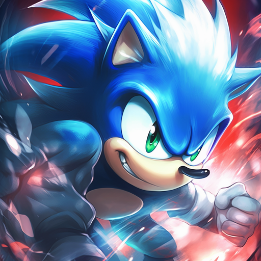 Sonic the Hedgehog character running with a determined expression.