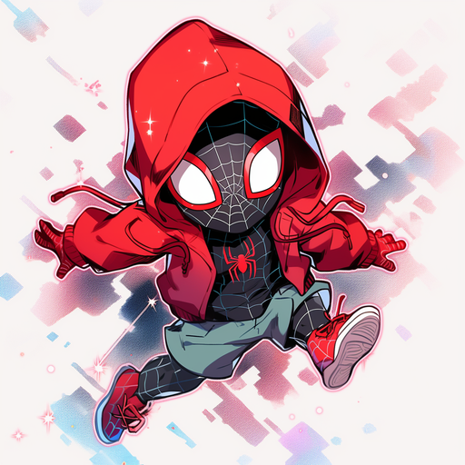 Chibi Spider-Man in anime style.