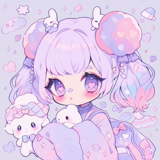 A cute and aesthetic chibi character with a colorful and vibrant design.
