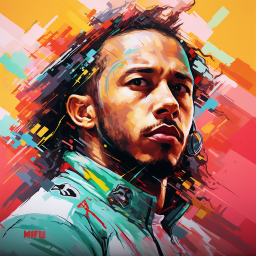 Portrait of Lewis Hamilton, professional race car driver, in a striking pose.