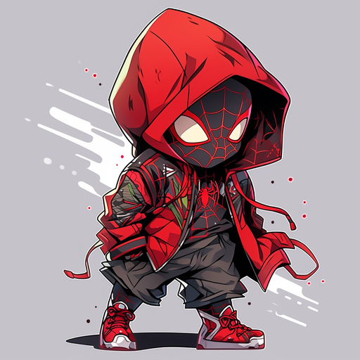 Spiderman chibi in anime style cosplay