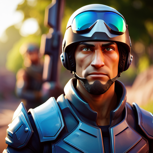 Close-up headshot of a Fortnite character in profile view.