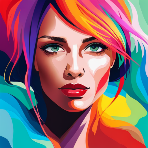 Colorful portrait of a girl with a vibrant background.