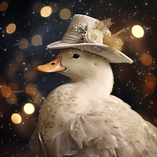 Elegant duck posing in a photo shoot