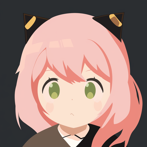 Anya, a character from Spy x Family anime, in a minimal vector art style.