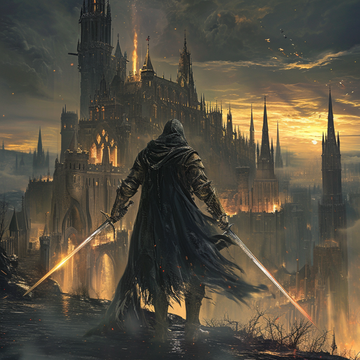 Spectacular view of Anor Londo from Dark Souls video game