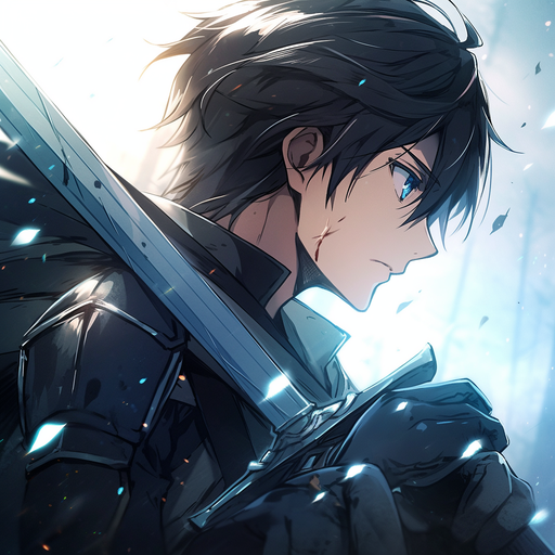 Kirito from Sword Art Online, depicted in a precise and expressive style.